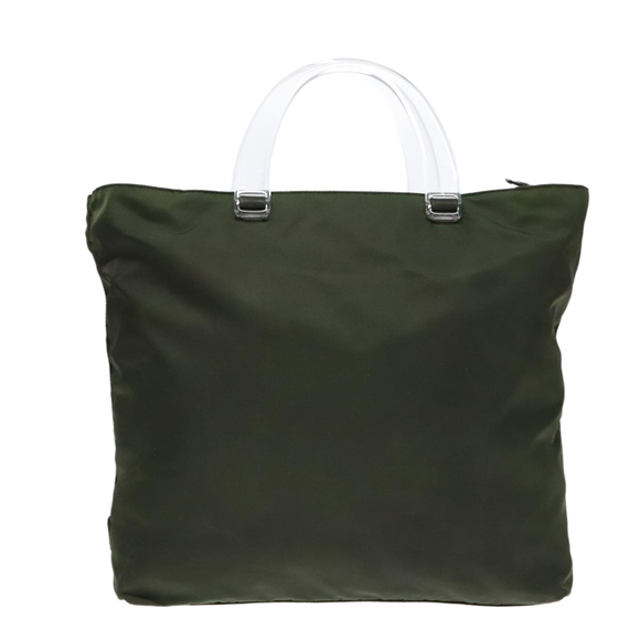 PRADA Hand Bag Nylon Green Clear Silver Auth 88240 - Picture 13 of 16
